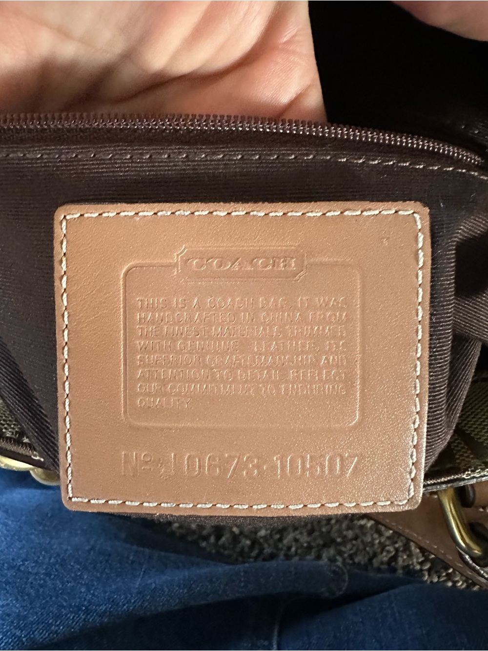 Coach Brown/Tan Signature Canvas Tote with Matching Wallet - Picture 10 of 16